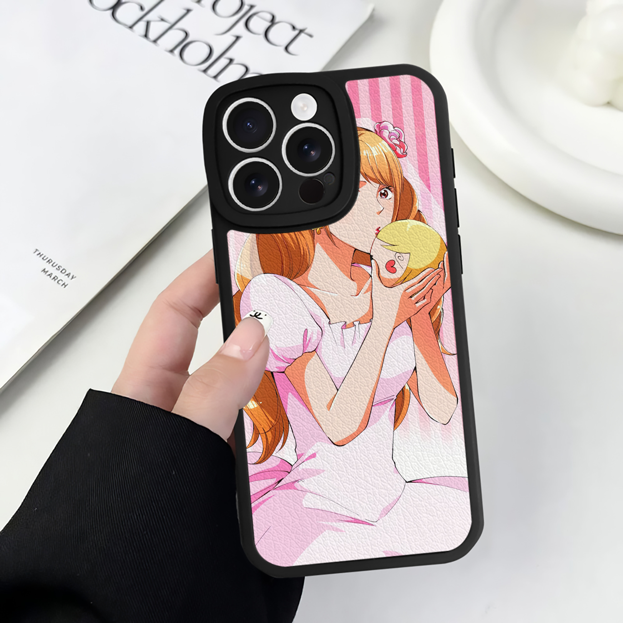 （画像用） ワンピース ONE PIECE 【iPhone 16シリーズ対応】シリコンスマホケース（レザー調） 材質：シリコン